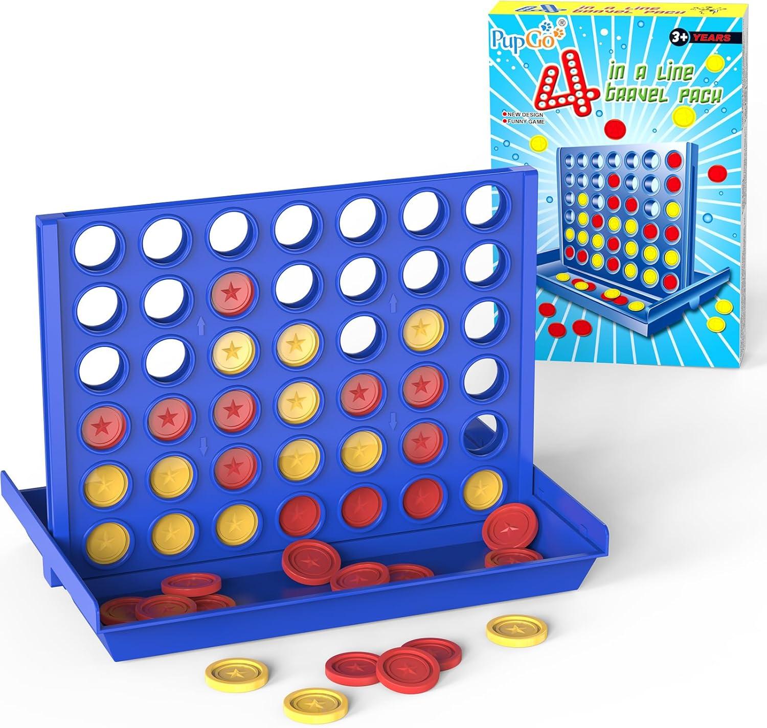 FNNMNNR Four in a Row Line Up 4 Gaming Fun Set  Travel Portable Convenient Size  Classic Fun Educational Family Games