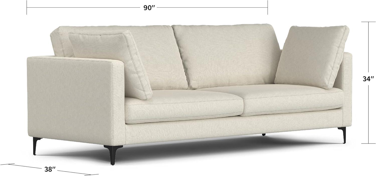 Simpli Home Ava 90-inch Sofa in Tightly Woven Performance Fabric