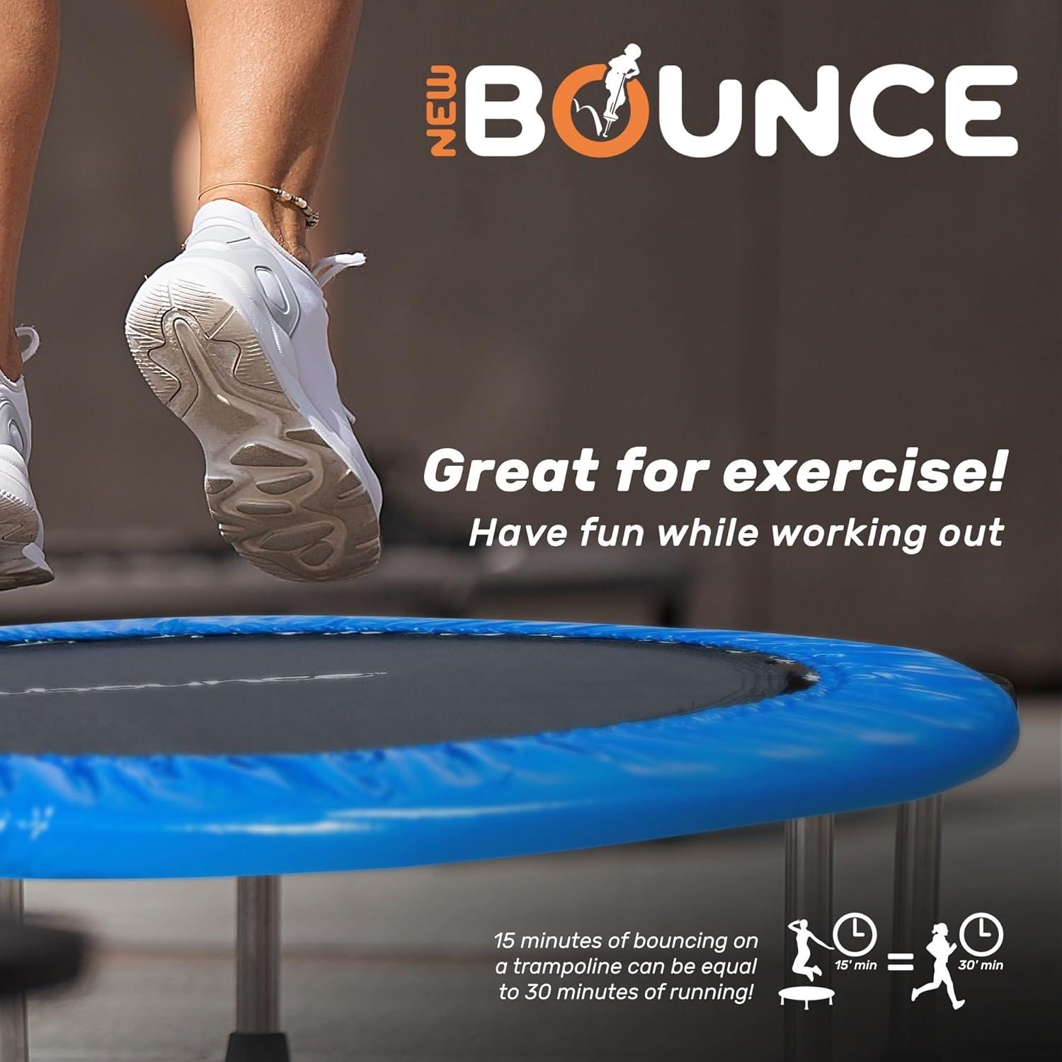 New Bounce New Bounce Mini Trampoline - Foldable Trampoline for Children and Adults - Holds Up to 220 Lbs
