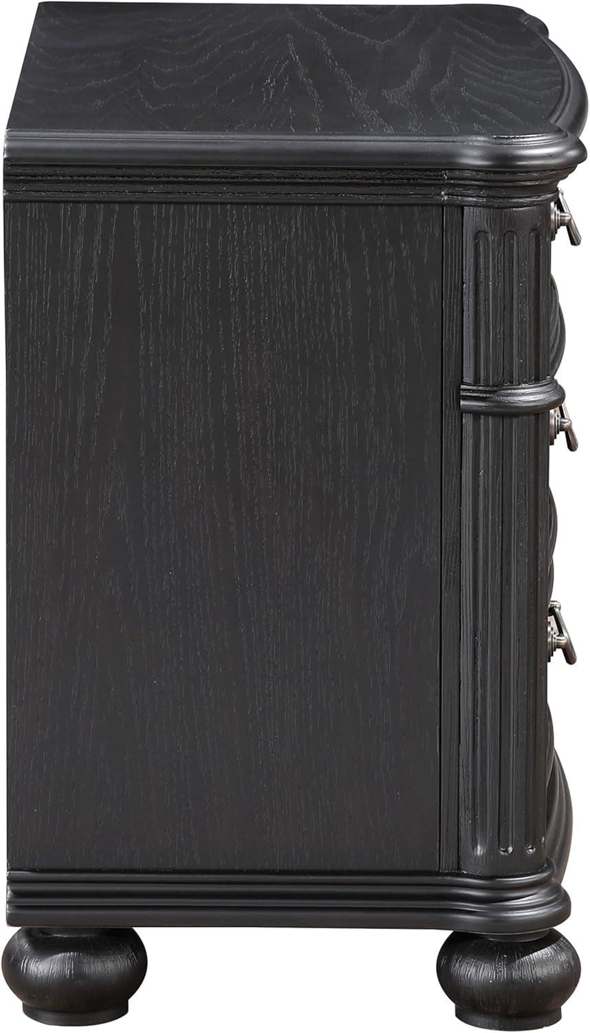 Coaster Celina Traditional 3-drawer Wood Nightstand Bedside Table Black