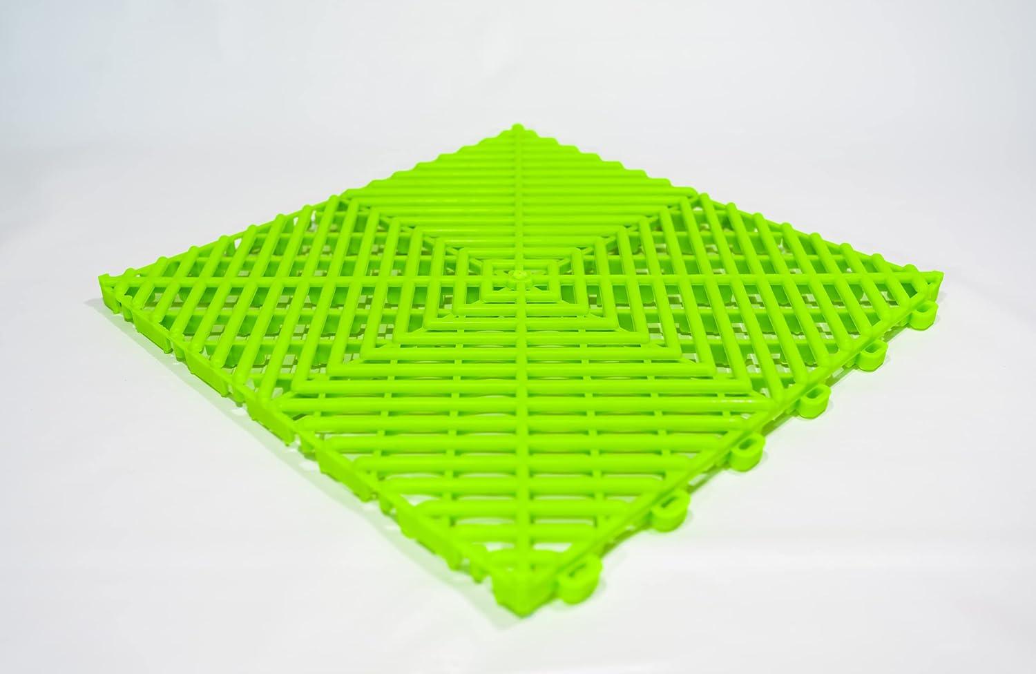 12"x12" Green PVC Floor Tile, for Garage