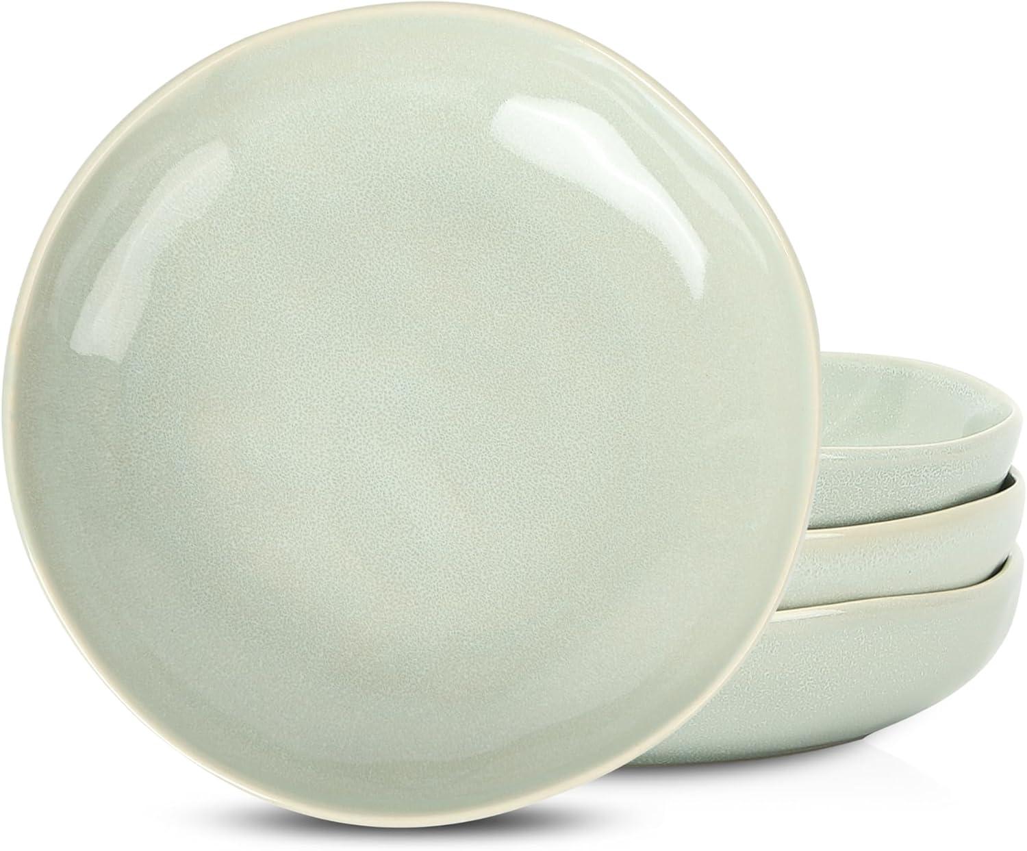 Mirella 28.7 fl. oz. Light Green Stoneware Pasta Bowls (Set of 4)