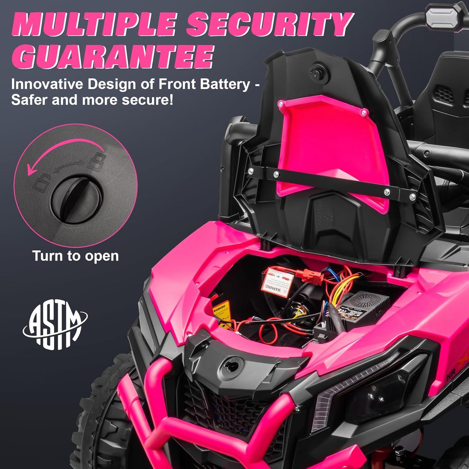 Pink 24V 2-Seater Ride-On UTV with Remote Control