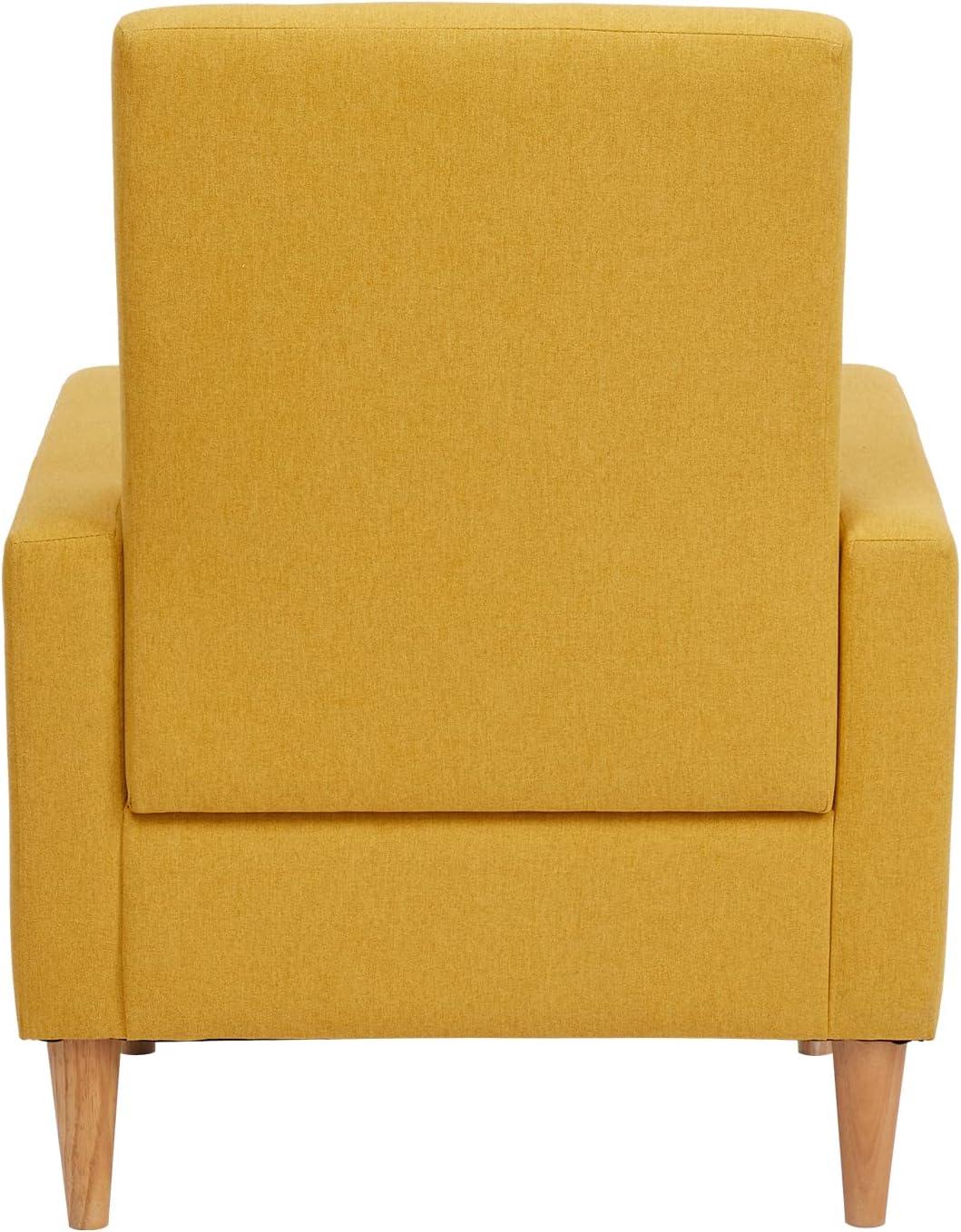 Modern Upholstered Accent Chair  | COLAMY | Yellow