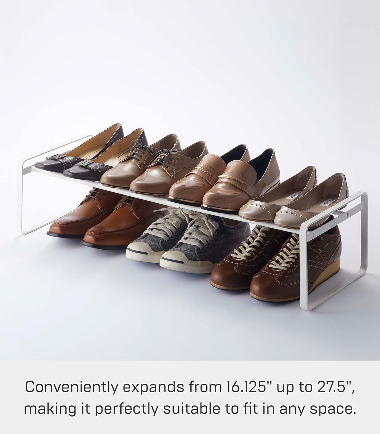Yamazaki Home Adjustable Shoe Rack, Spacesaving Storage Solution, Steel, Expandable, Stackable