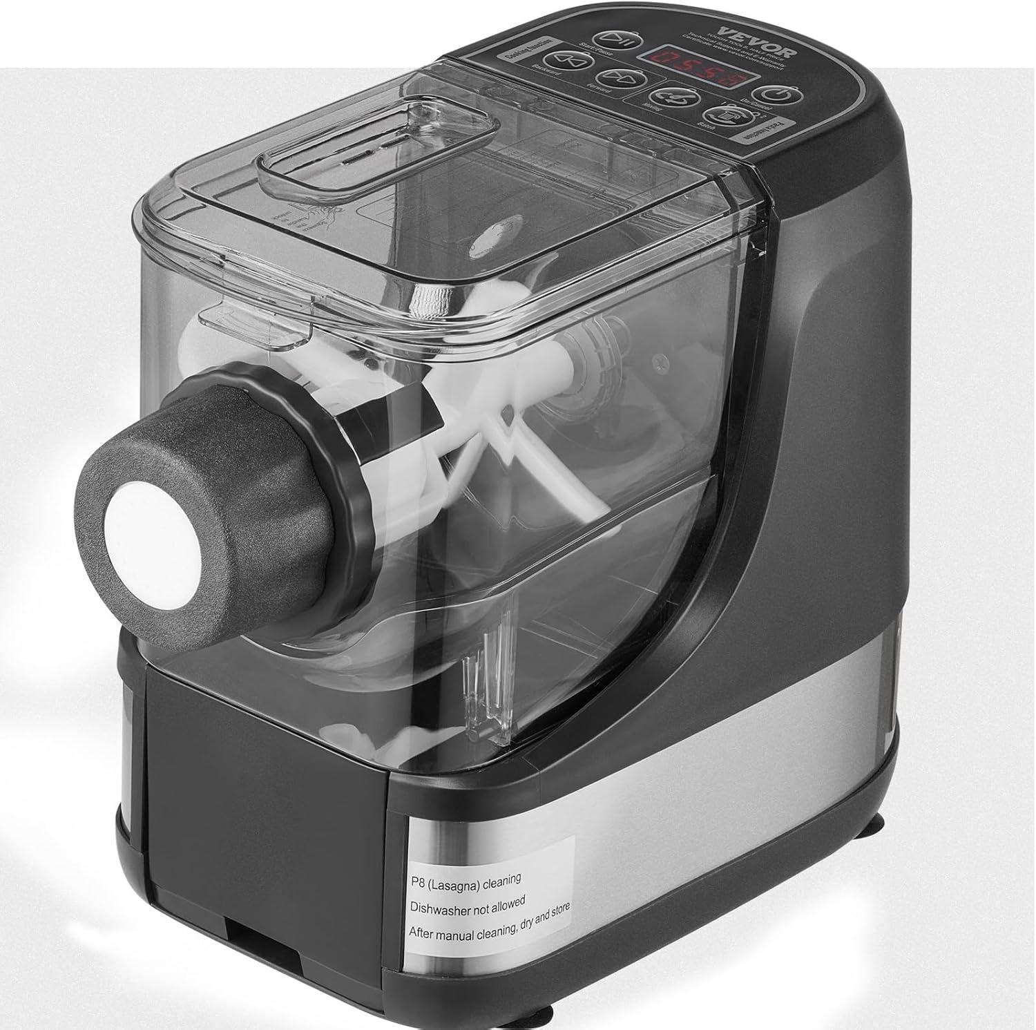 VEVOR Electric Pasta Maker, 150W Automatic Noodle Maker Machine with 8 Pasta Shapes, 4 Intelligent Modes, 500g Flour Capacity Pasta Maker Machine with Measuring Cups, Cleaning Brush for Home Kitchen