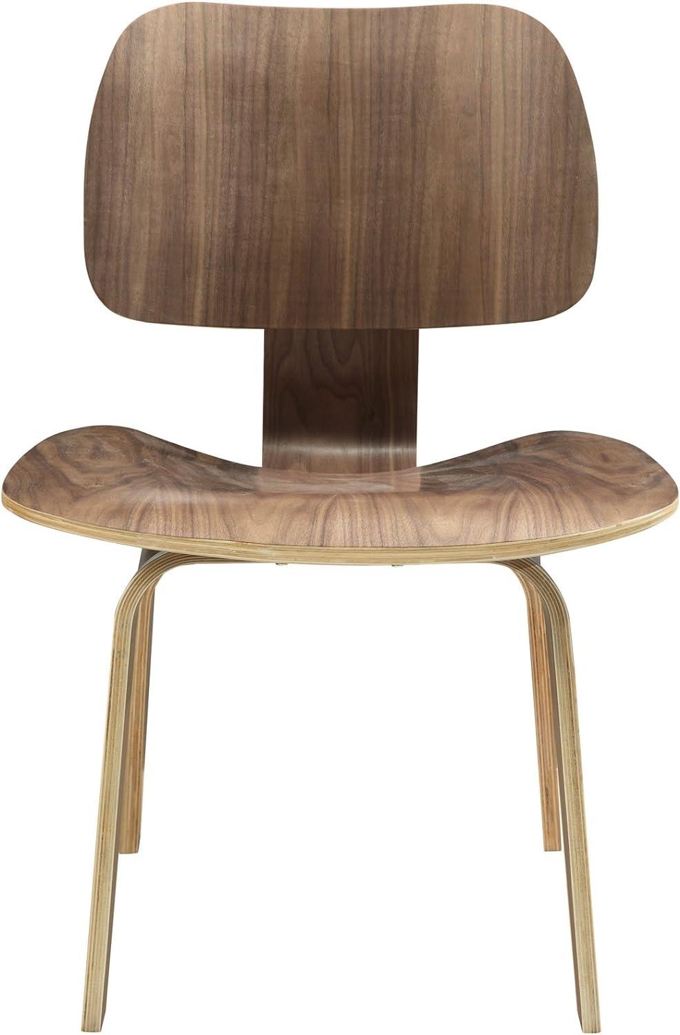 Low Profile Walnut Wood Side Chair with Natural Design