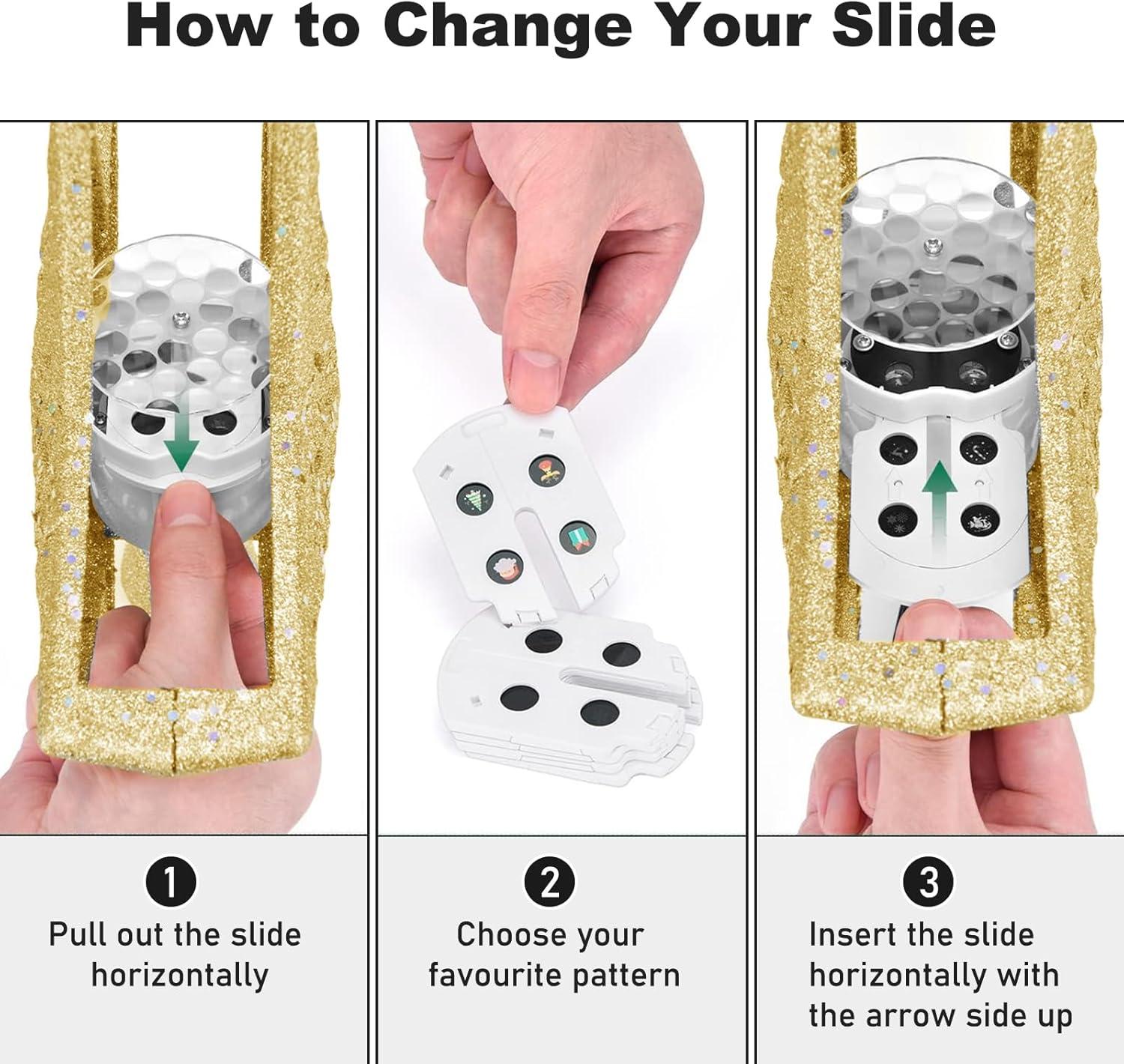 HOUFIY Christmas Tree Topper Lighted with 6 Projection Modes Star Tree Topper Built-in LED Rotating 3D Lighted Glitter Star Decorations Projector Tree Topper for Christmas Tree