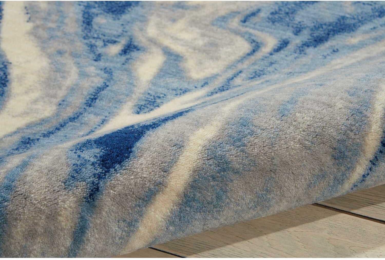 Nourison Somerset Abstract Light Blue 5'3" x 7'5" Area Rug, (5x7)