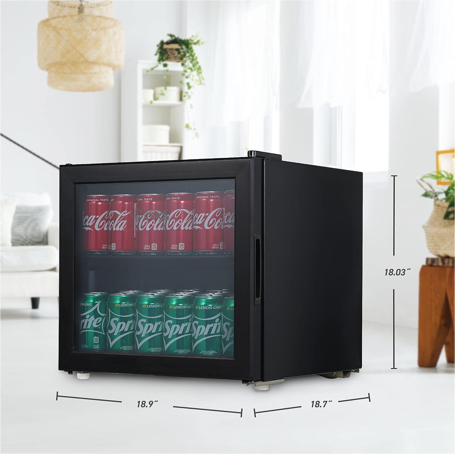 Commercial Cool 18.9'' W Freestanding 51 Cans (12 oz.) 1.7 Cubic Feet Beverage Cooler with Reversible Glass Door