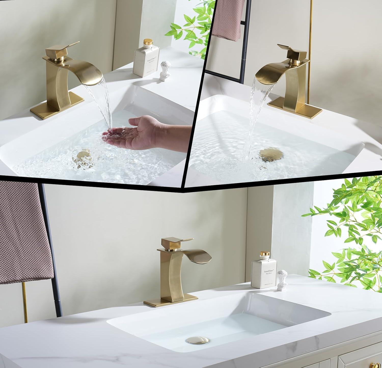 Single-Hole Single-handle Bathroom Faucet with Drain Assembly