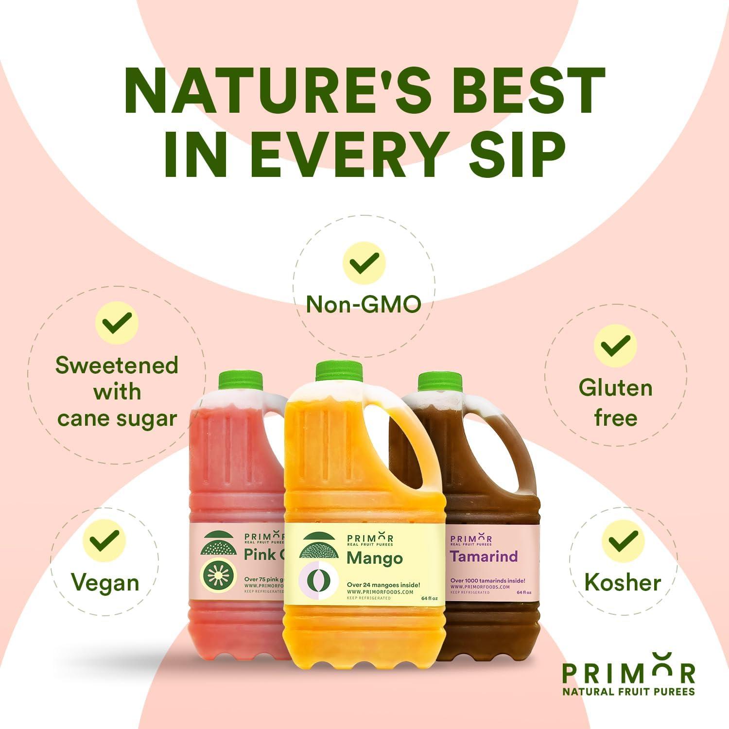 Primor Fruit Purees | Made with Real Fruit | Countless Applications: Juices, Smoothies, Cocktails, Desserts, and More - Lime