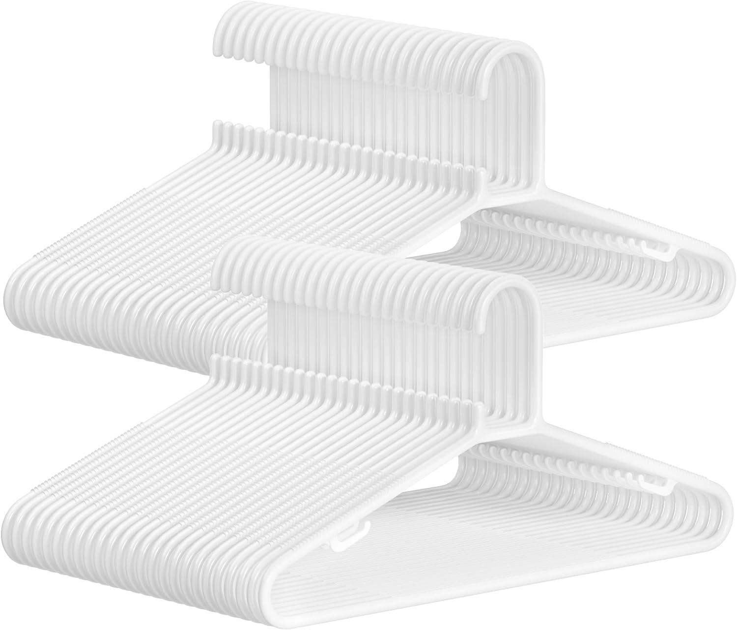 Rebrilliant 50-Pack Slim PP Plastic Hangers | Space-Saving, Non-Slip Design For Shirts And Scarves