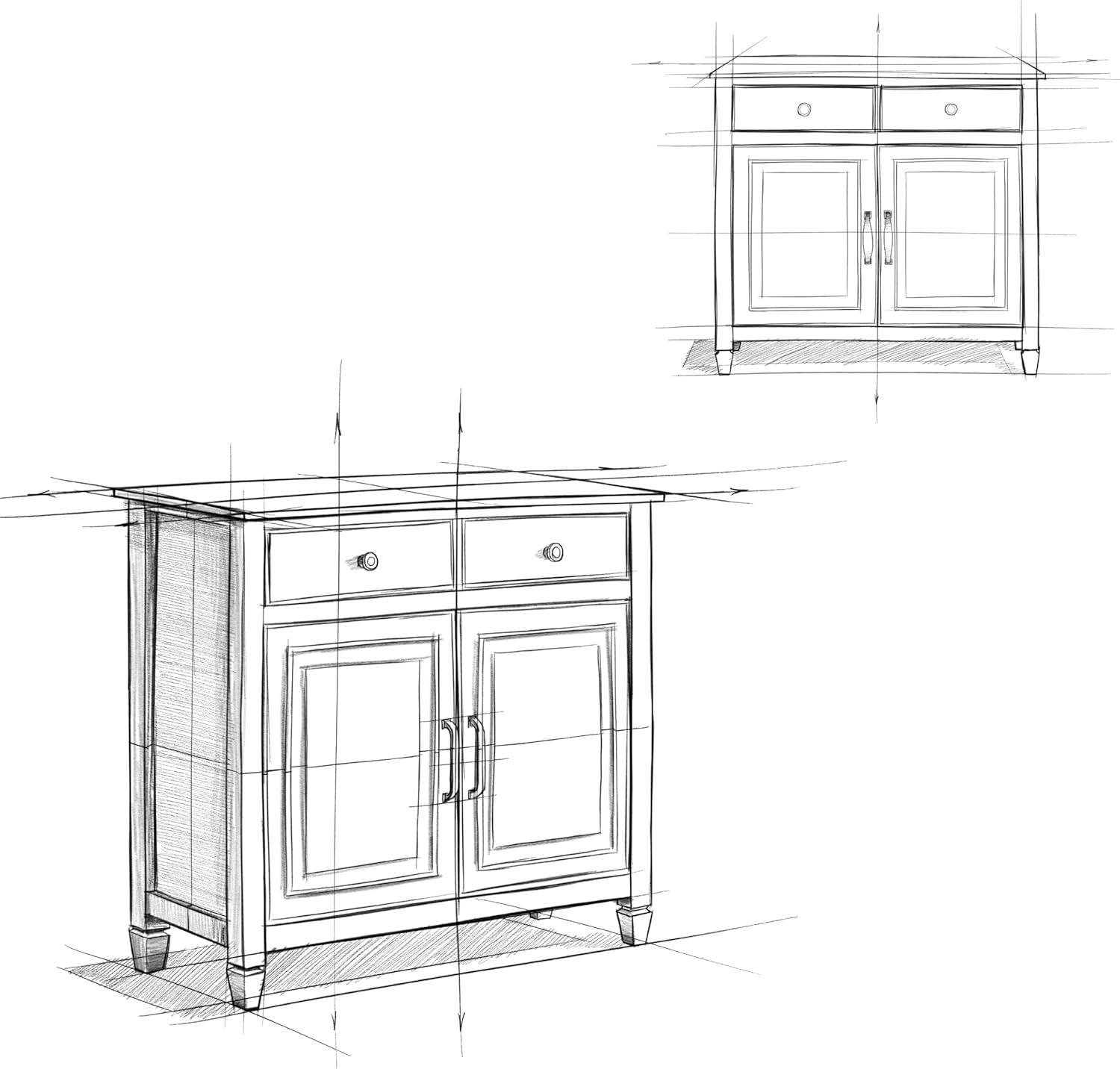 Simpli Home Connaught 40"W Solid Wood 2-Shelf Entryway Storage Cabinet with 2 Storage Drawers