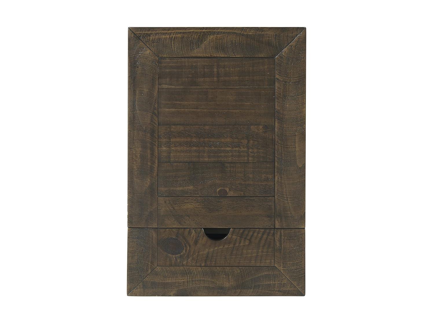 Martin Svensson Home Monterey Chairside Table with Power, Cream White and Brown