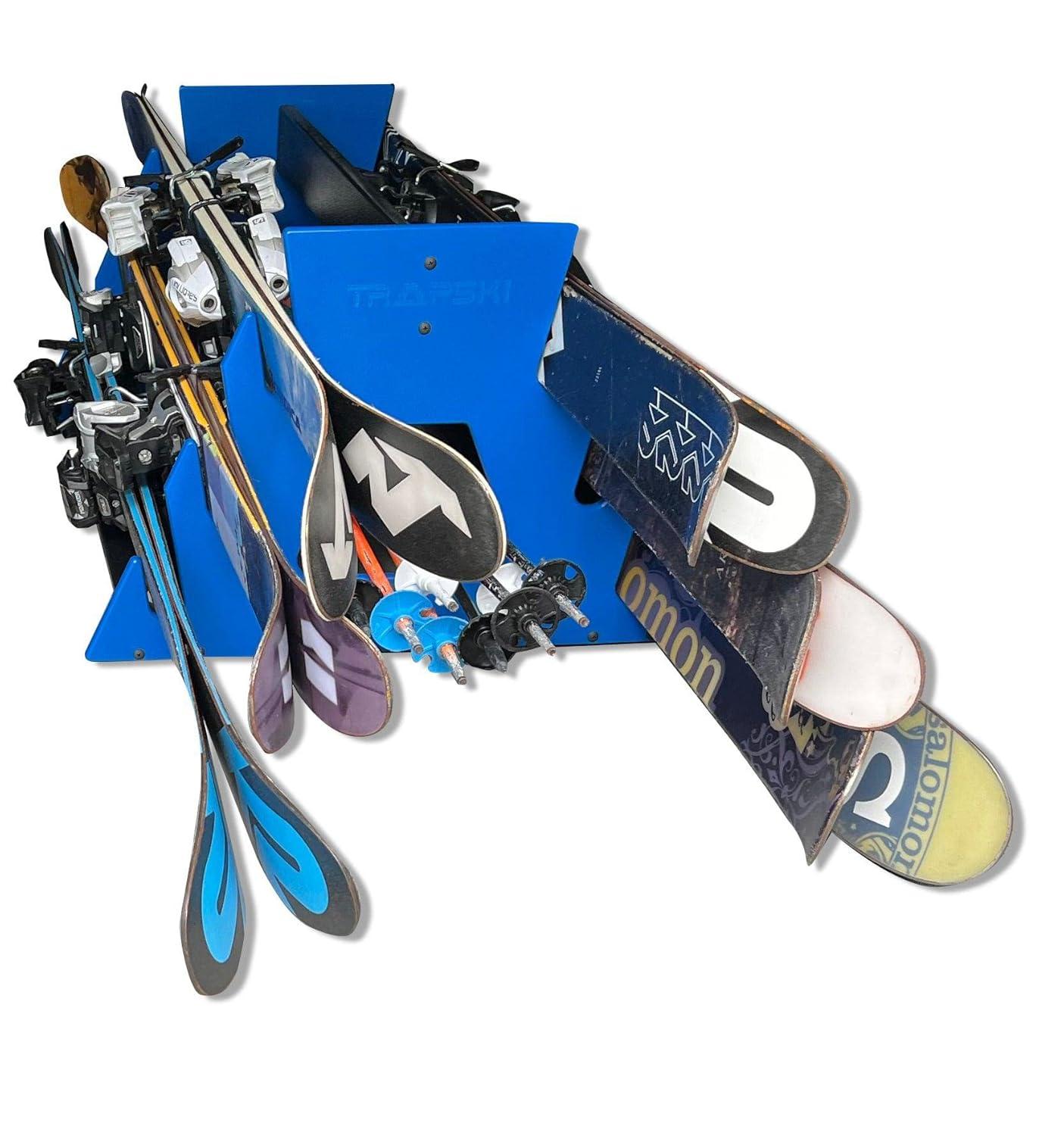 Black Freestanding HDPE Six Pack Ski and Snowboard Rack