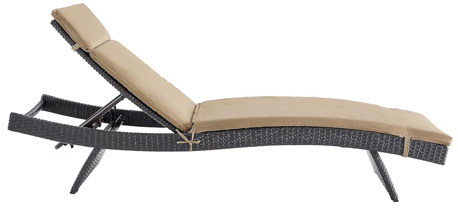 Biscayne Chaise Lounge with Mocha Cushion Brown - Crosley: Steel Frame, Weather-Resistant, Adjustable Back
