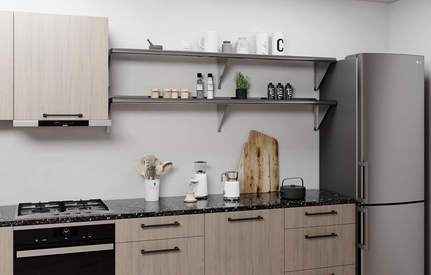 AmGood 12 in. x 72 in. Stainless Steel Wall Shelf | NSF Certified | Appliance & Equipment Metal Shelving | Kitchen, Restaurant, Garage, Laundry, Utility Room