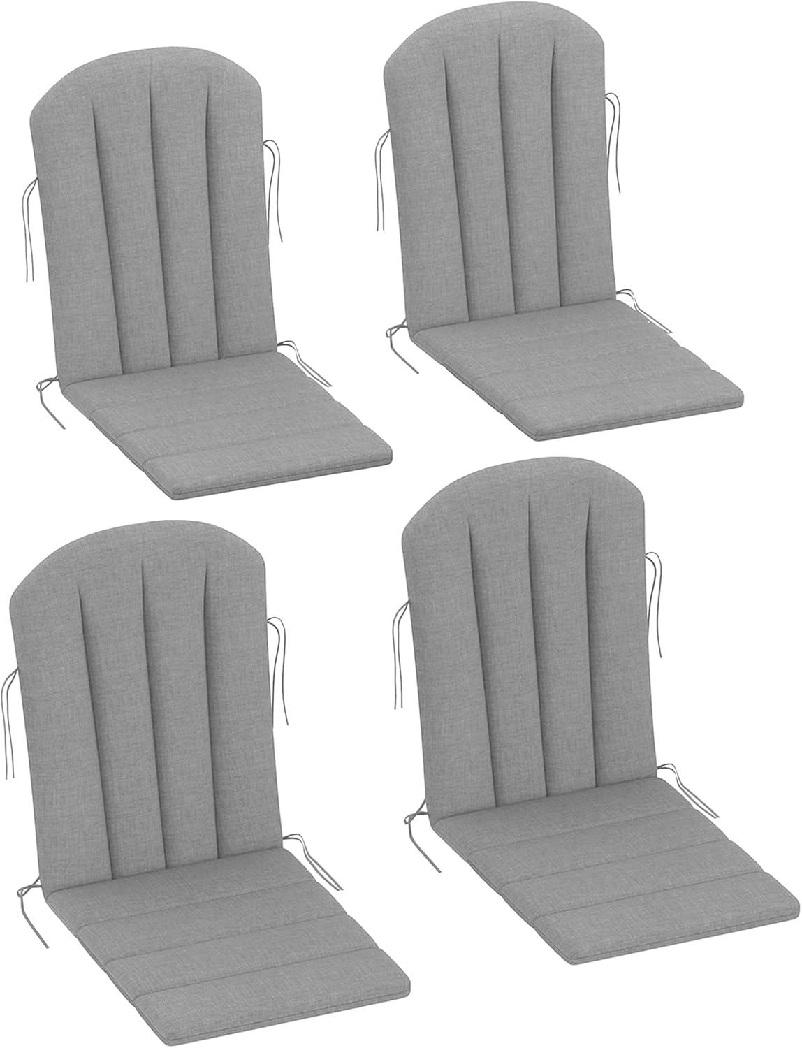 Save 31% • Outsunny Set of 4 Adirondack Chair Cushion, High Back Outdoor Chair  Cushions with Ties, Gray, image size:1148x1500