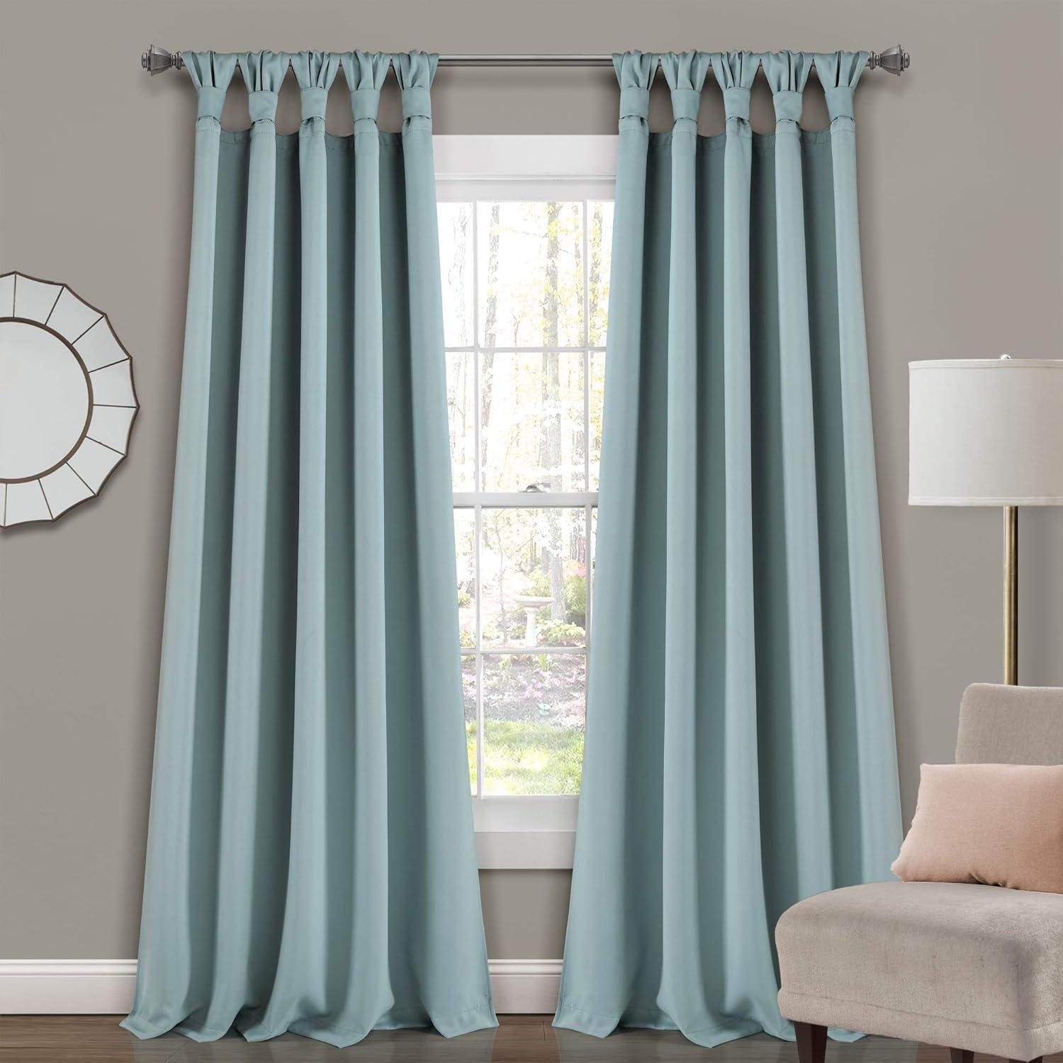 Lush Decor Insulated Knotted Tap Polyester Blackout Curtain Pair (Set of 2)