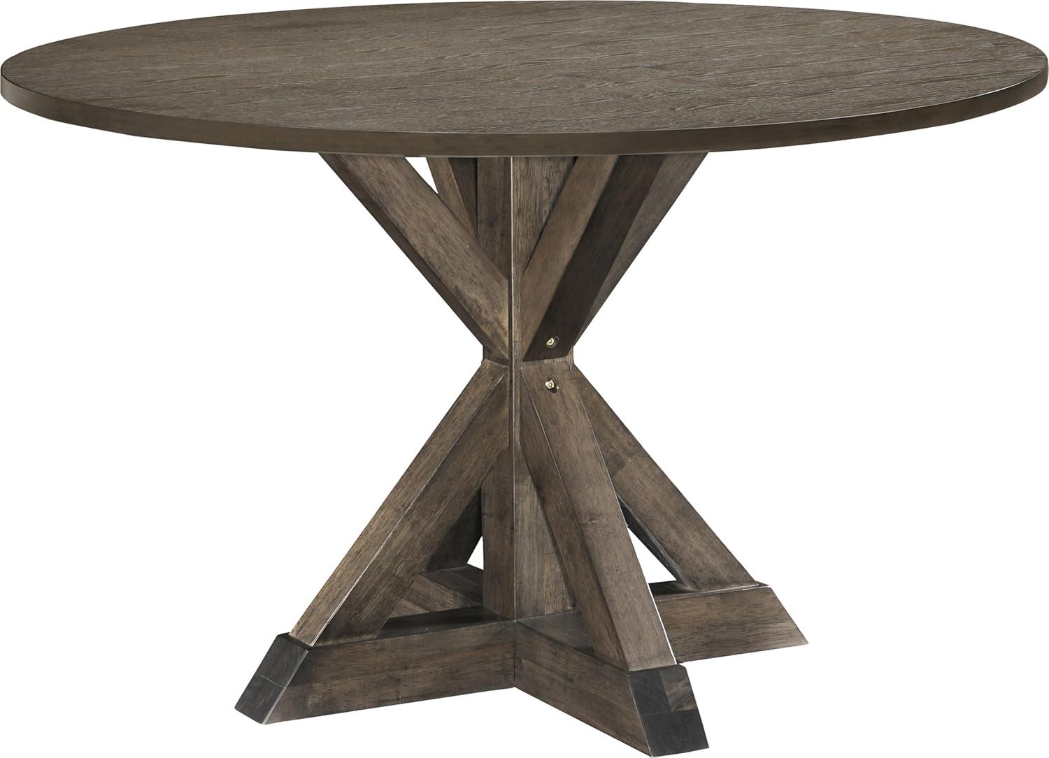Finch Alfred Round Solid Wood Rustic Dining Table