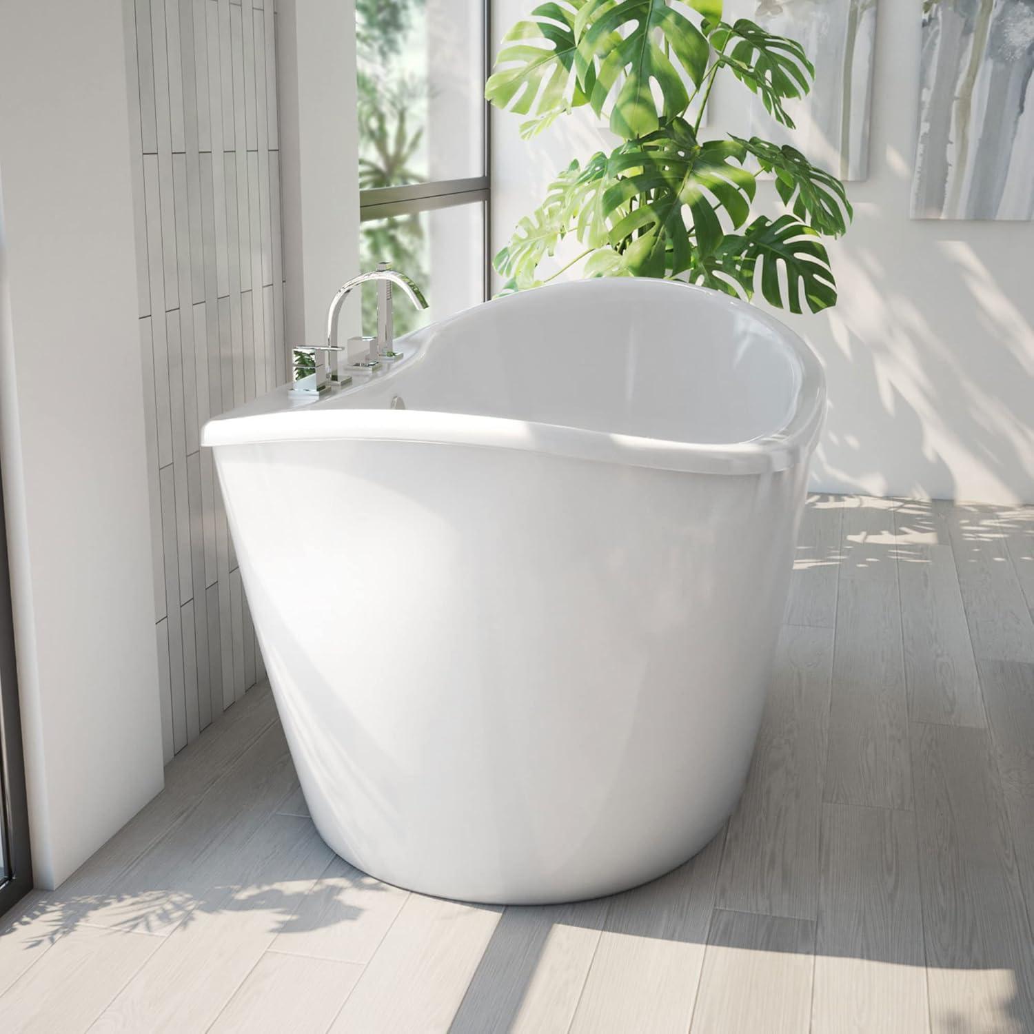 60" L x 32" W Free Standing Soaking Acrylic Bathtub