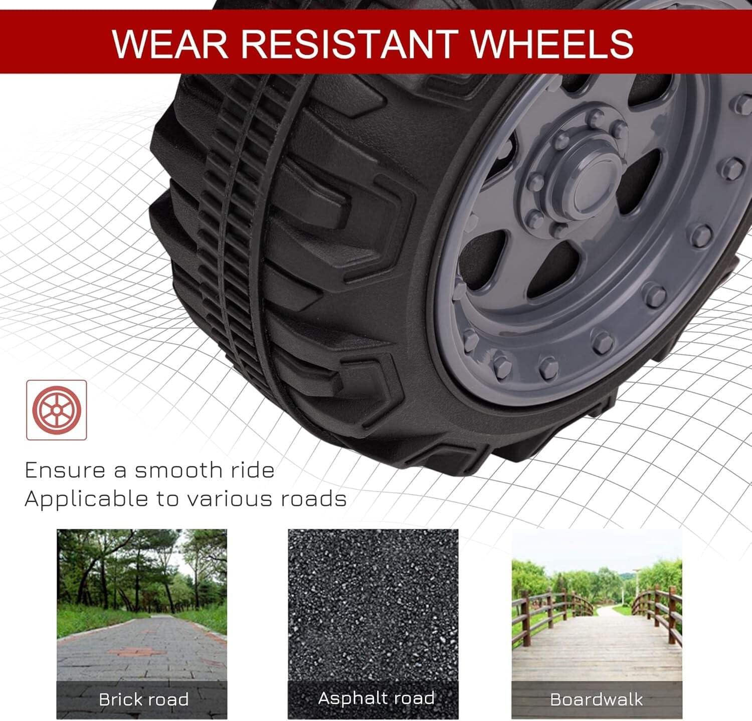 Aosom Kids Ride-on ATV Four Wheeler Car with Music, 6V Battery Powered Motorcycle for 18-36 Months, Black