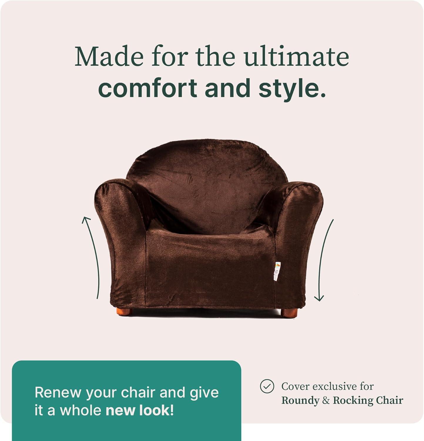 Keet Keet Roundy Kid's Chair + Cover Combo Set Brown