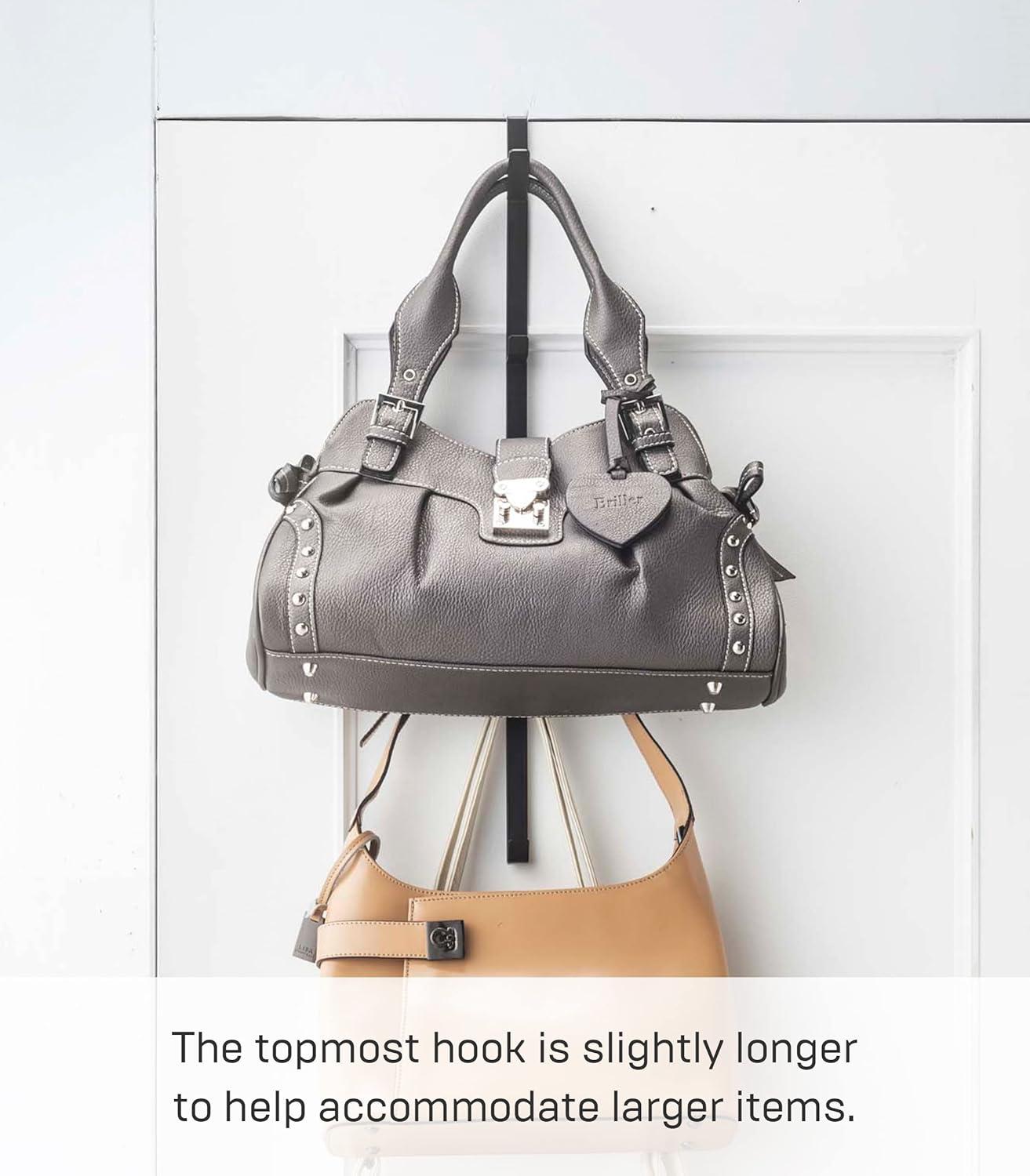 Yamazaki Home Over The Door Hooks - Vertical Hanging Coat Rack, Steel, Over-the-Door