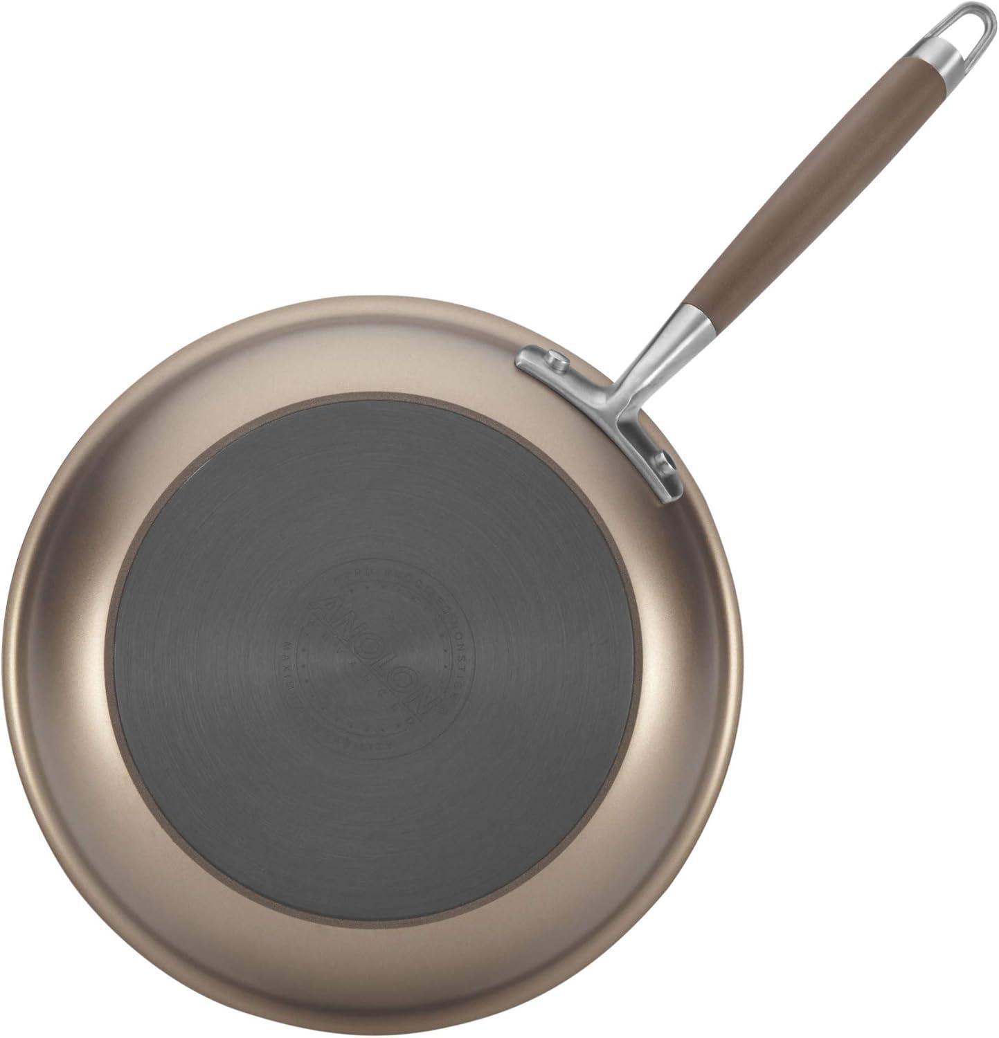 Anolon Advanced Umber 10" and 12" Nonstick French Skillets, Light Brown