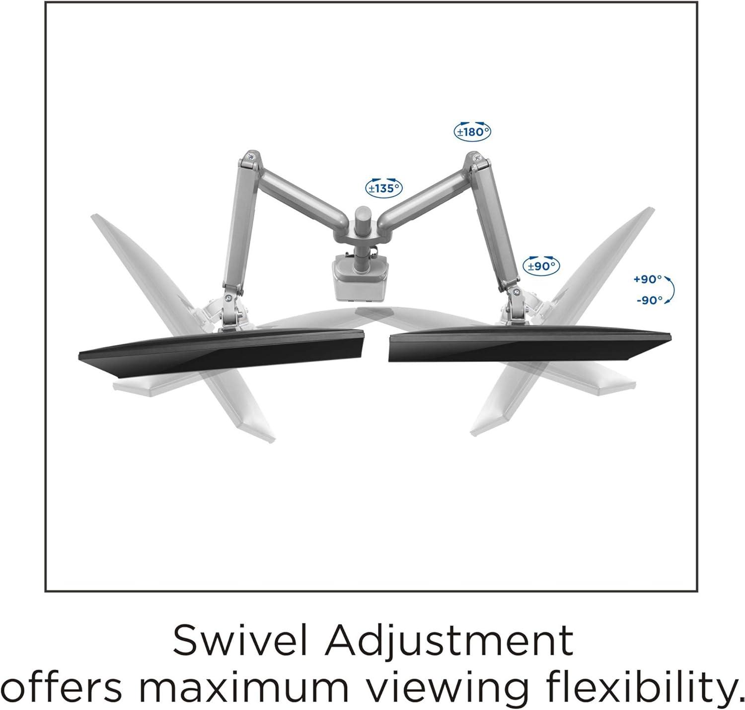 Lorell, LLR99803, USB Pole Dual Monitor Arm, 1 Each, Gray