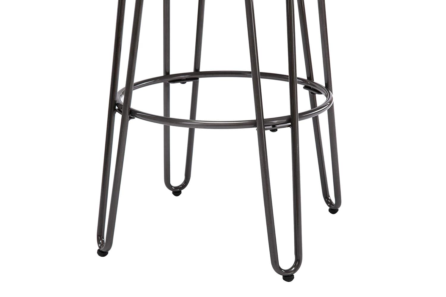 29" Quinn Barstool Metal - ACEssentials: Powder-Coated Steel Frame, Fixed Height, Mid-Century Modern Design