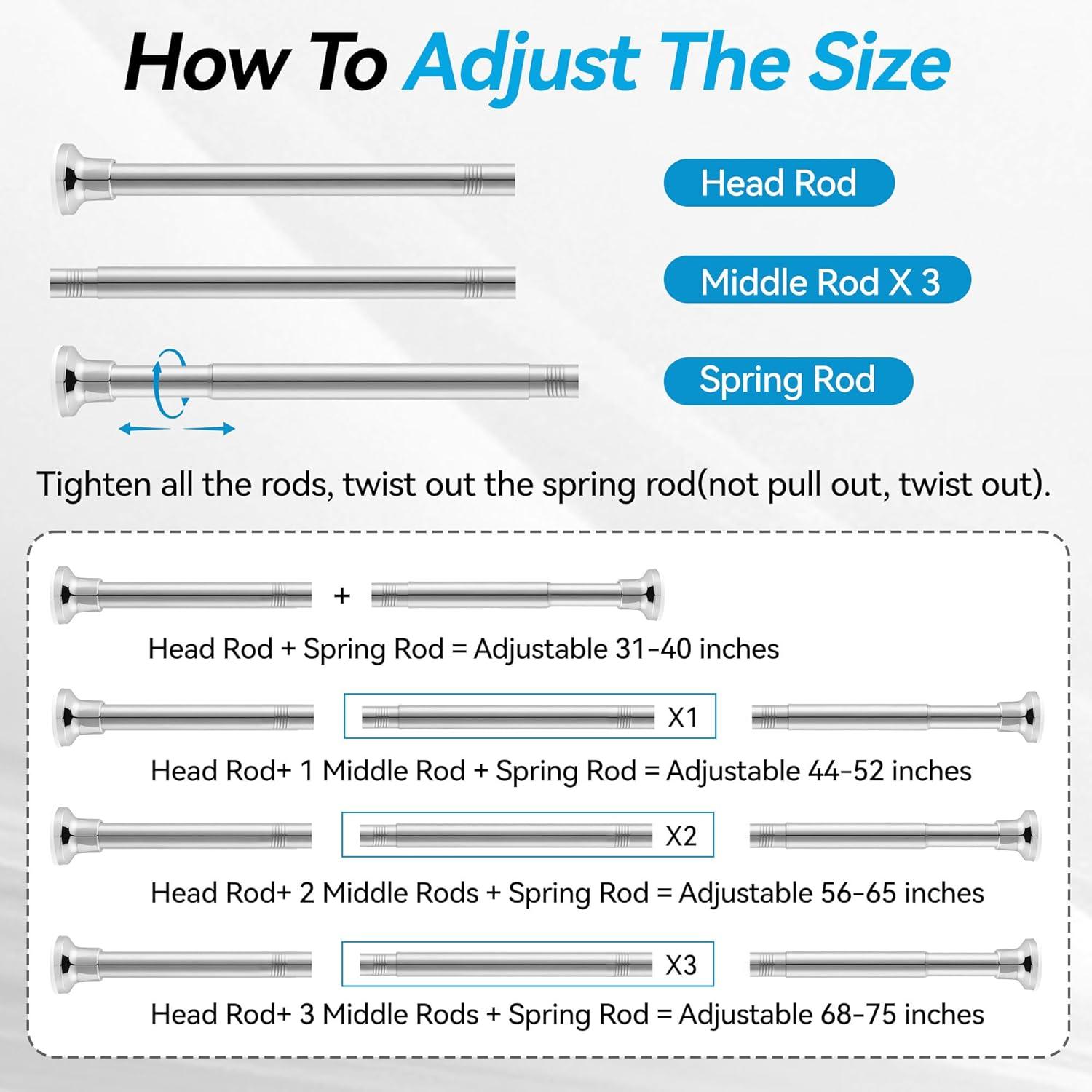 Tromay Heavy Duty Tension Shower Rod