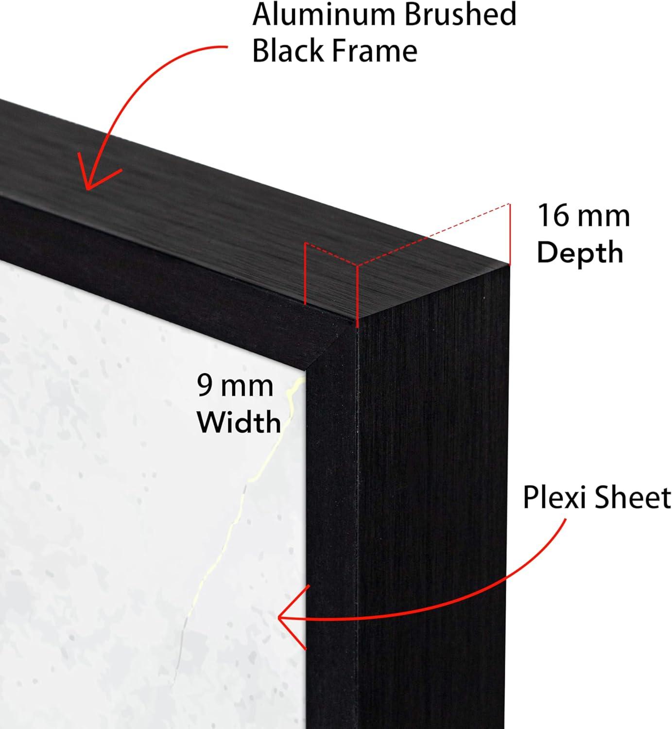 18x24 Frame Black Metal Picture Frame, Poster Frames Shiny Brushed Aluminum Photo Frame for Art Gallery Wall Tabletop Decor