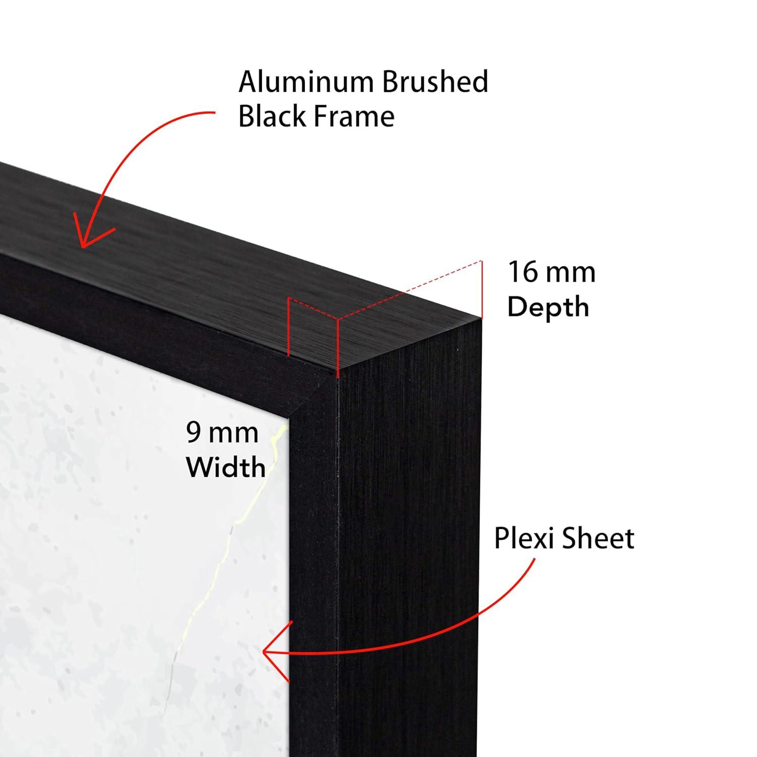 18x24 Frame Black Metal Picture Frame, Poster Frames Shiny Brushed Aluminum Photo Frame for Art Gallery Wall Tabletop Decor