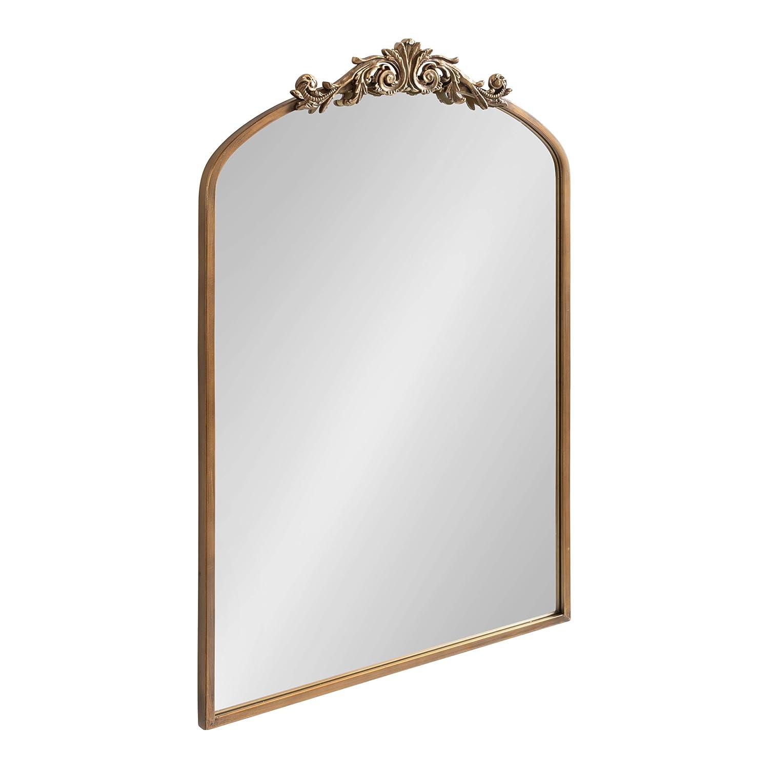 24" x 36" Arendahl Traditional Arch Decorative Wall Mirror Gold - Kate & Laurel All Things Decor