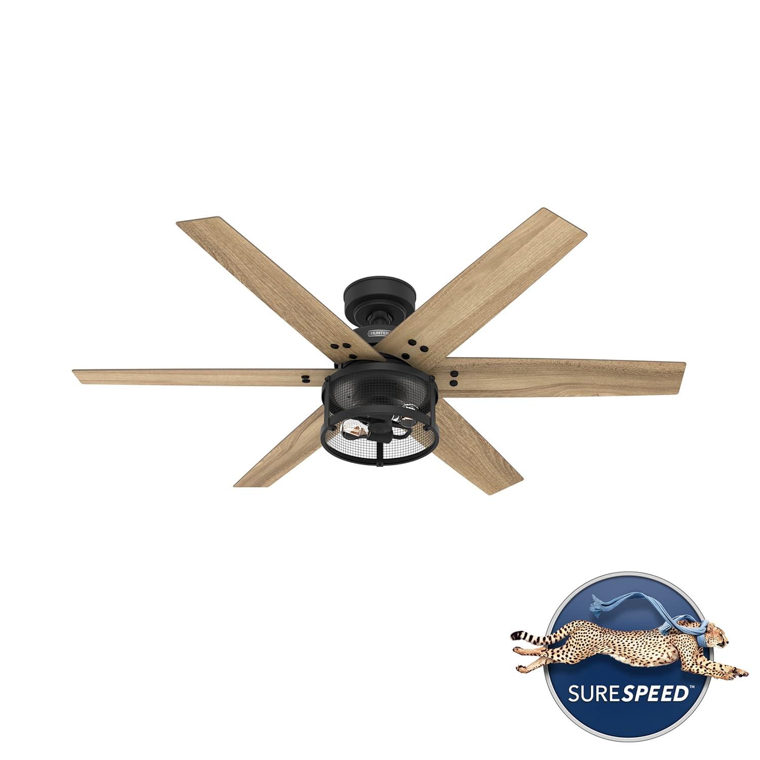 52" Houston 6 - Blade Ceiling Fan With LED Light Kit And Handheld Remote