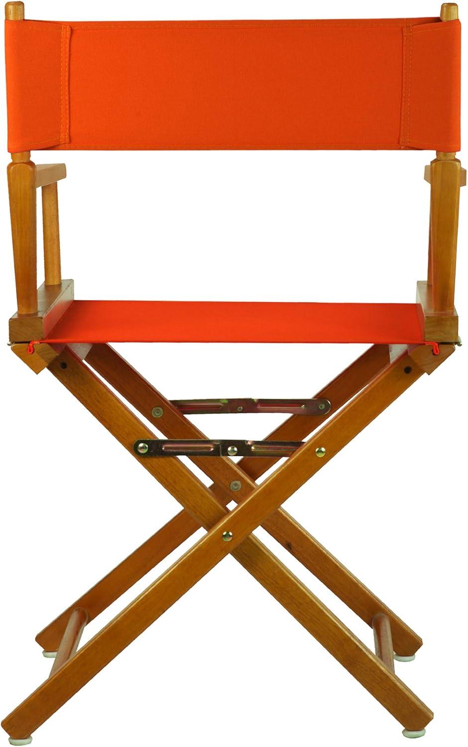 "18" Director's Chair Honey Oak Frame-Orange Canvas"