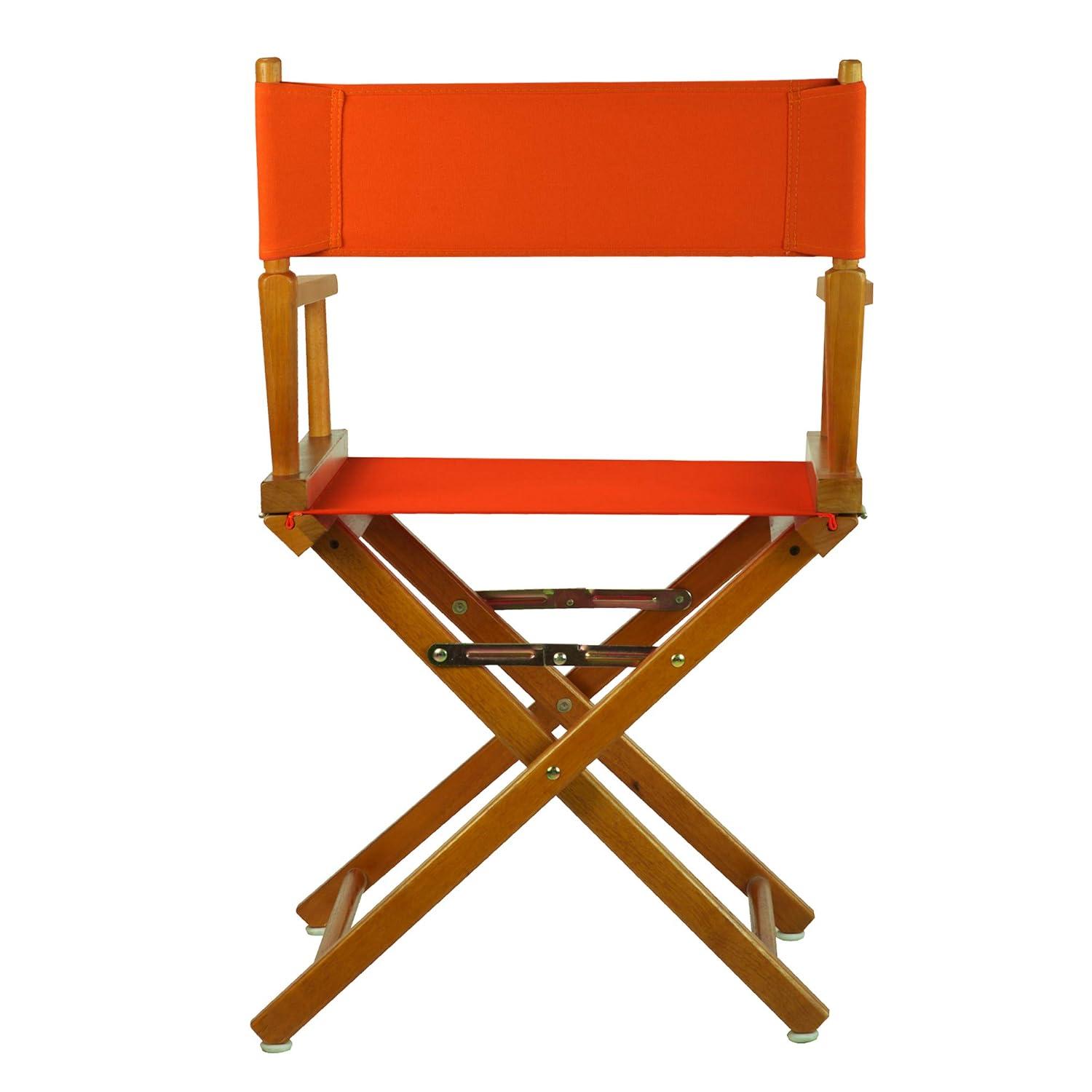 "18" Director's Chair Honey Oak Frame-Orange Canvas"