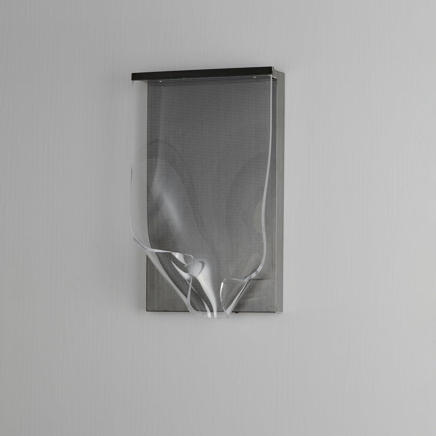 Brushed Gunmetal LED Wall Sconce with Patterned Acrylic Shade