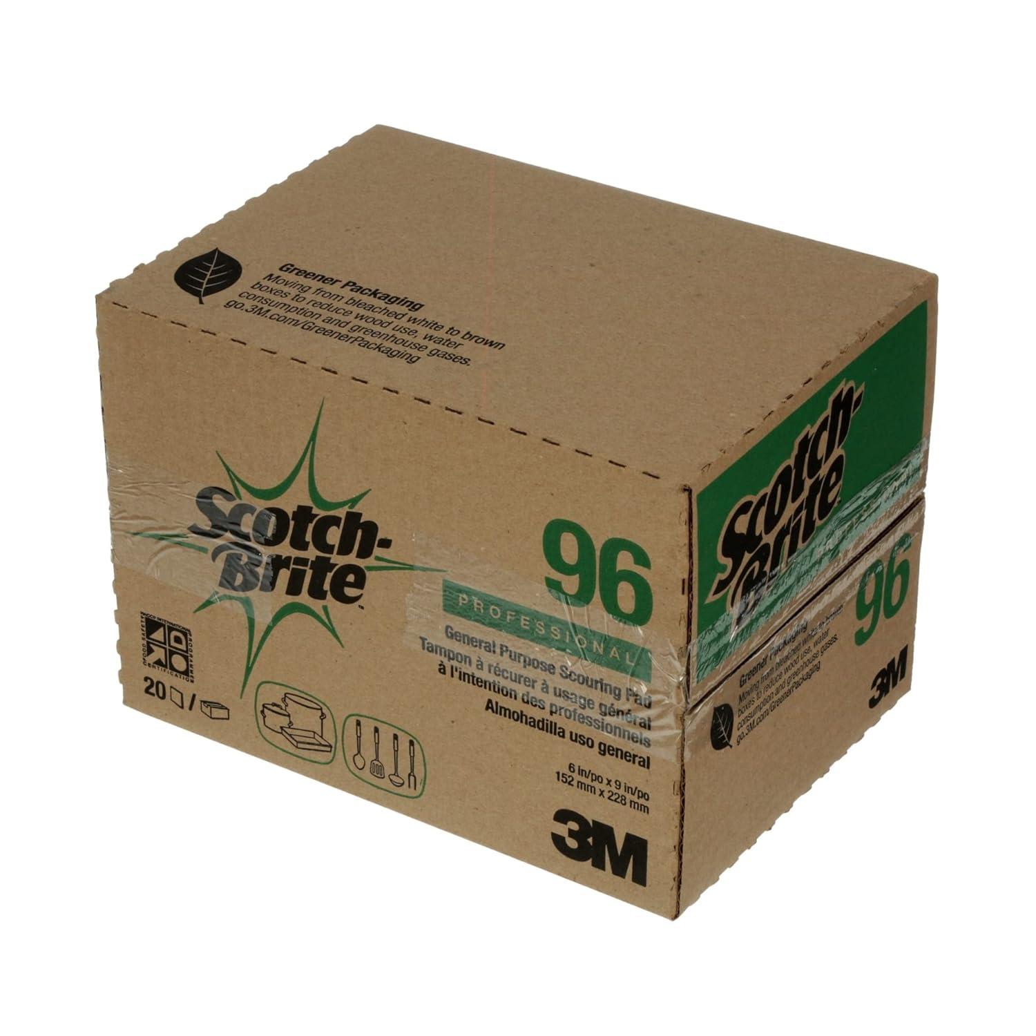 SCOTCH-BRITE 96CC 6" x 9" Green Scouring Pad,Green 10pk.