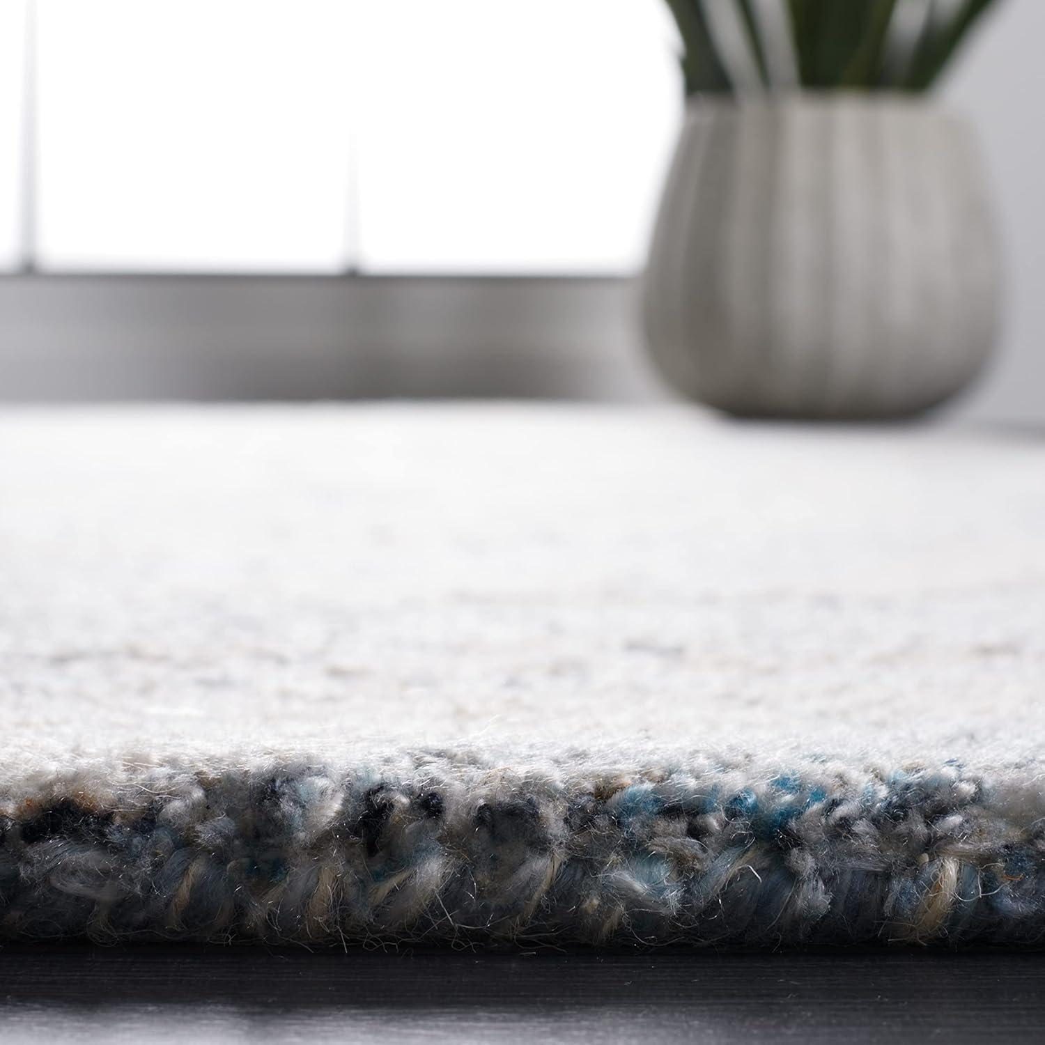 Abstract ABT148 Handmade Indoor Area Rug - Beige/Blue - 6'x9' - Safavieh