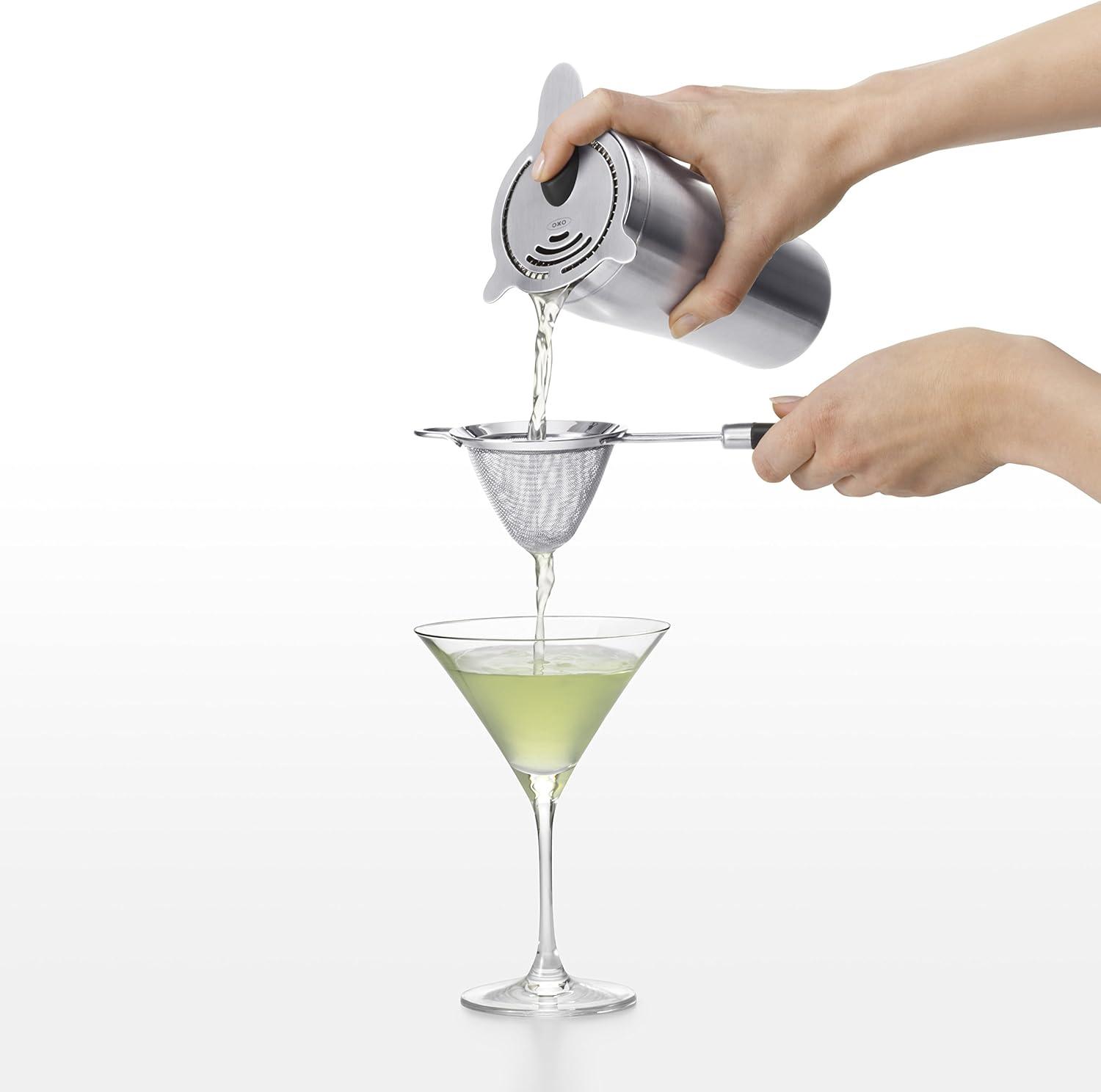 White Stainless Steel Fine Mesh Cocktail Strainer with Soft Handle