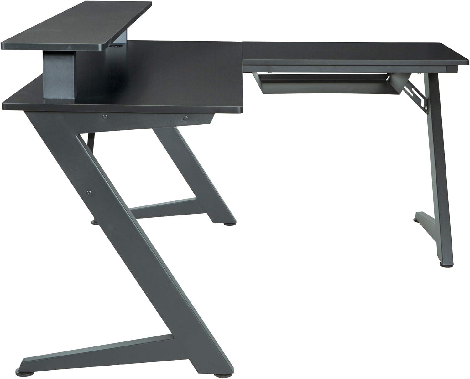 Avatar Battlestation L-Shape Game Desk with Carbon Top and Matte Black Legs