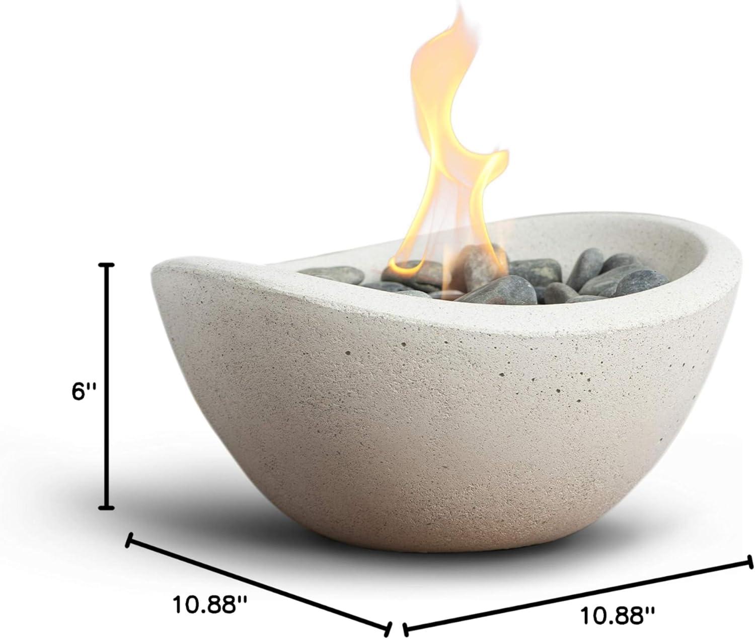 TerraFlame TerraFlame Wave Concrete Table Top Gel Fuel Fire Bowl - Indoor and Outdoor Use