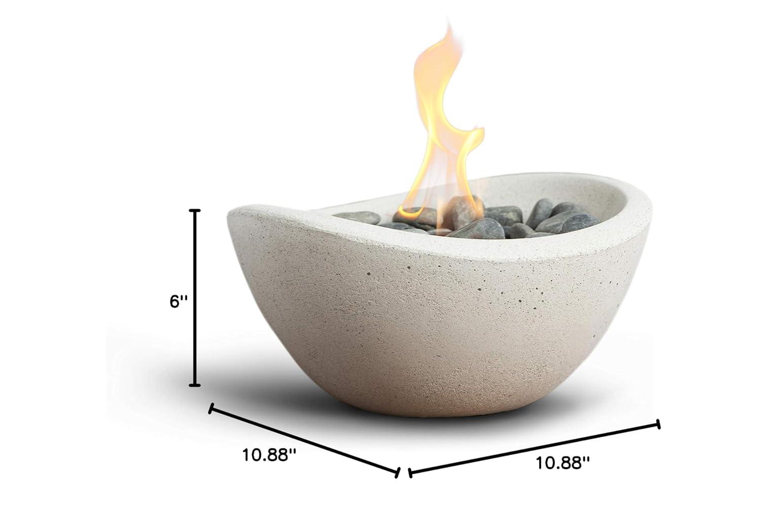 TerraFlame TerraFlame Wave Concrete Table Top Gel Fuel Fire Bowl - Indoor and Outdoor Use