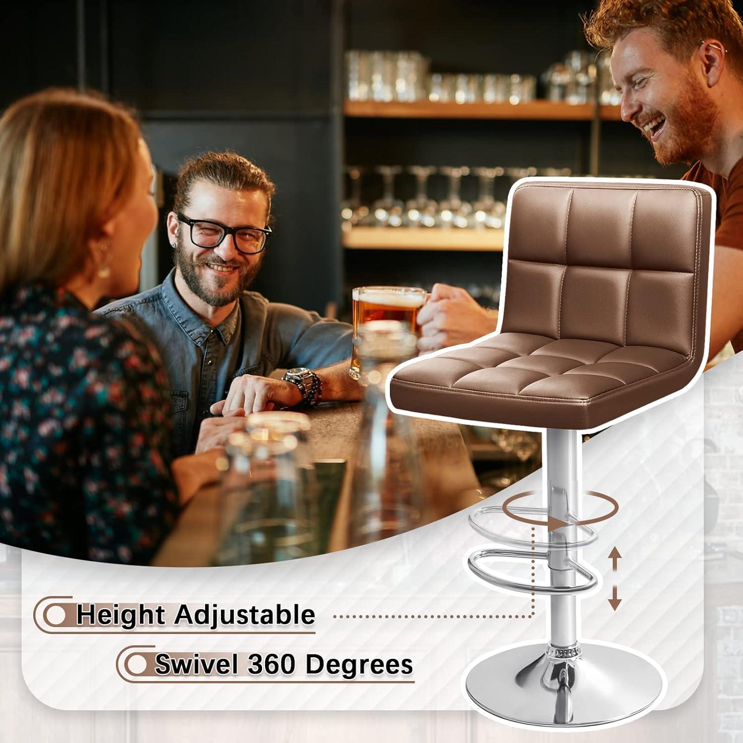 LACOO 33" - 44" Bar Height Adjustable Swivel Barstool