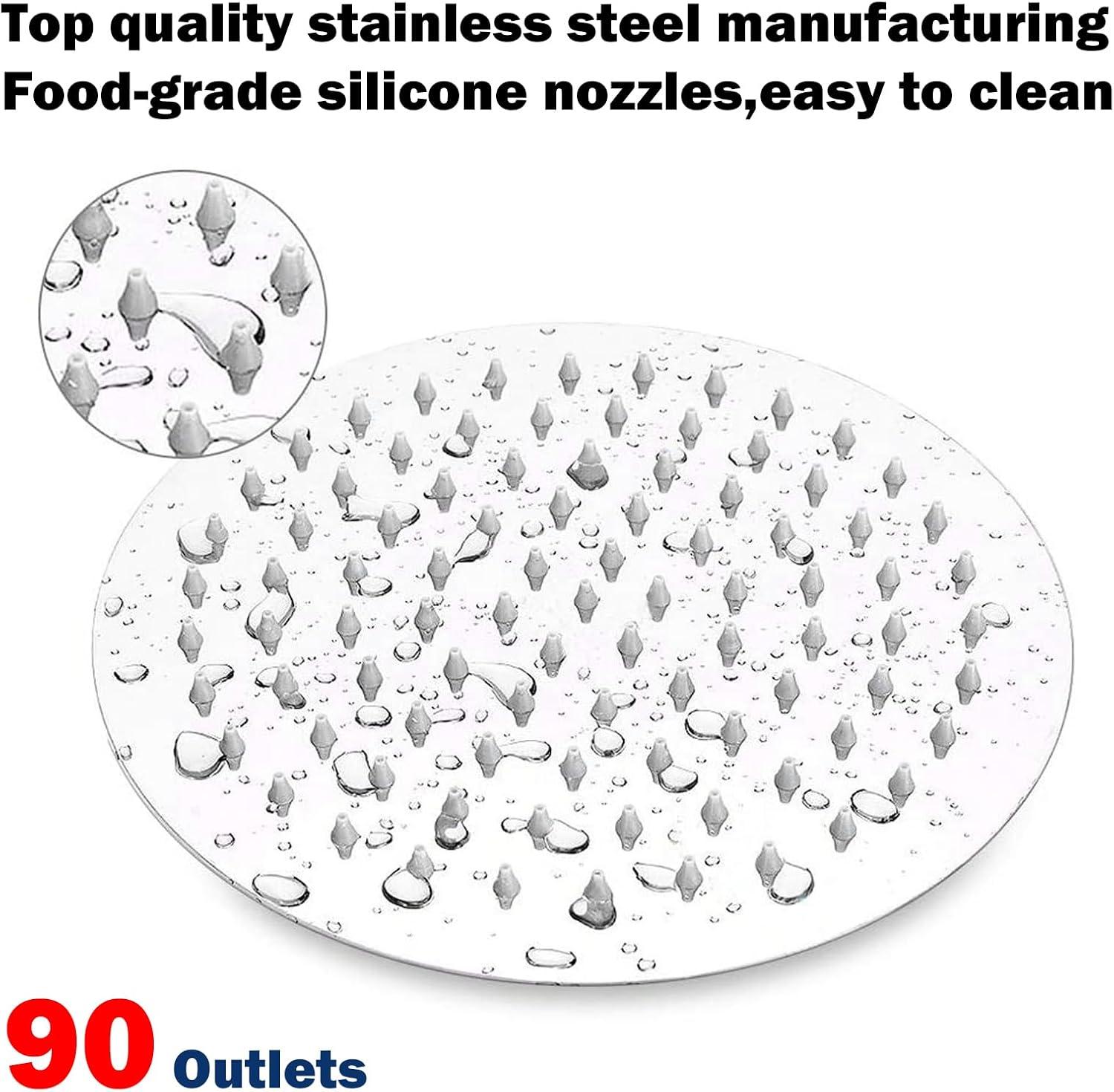 NearMoon Shower Head with Hose, High-Pressure Stainless Steel 8'' Rain Shower and 5 Settings Handheld Shower Spray Combo with Push Button Flow Control for Easy Operation (Chrome)