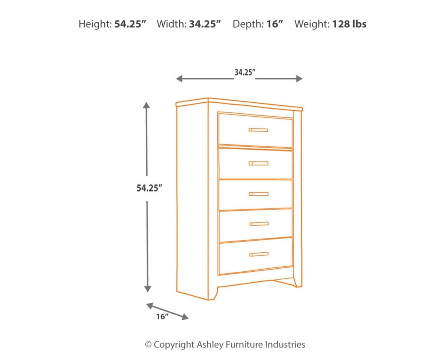 Zelen 5 Drawer 34.25" W Chest