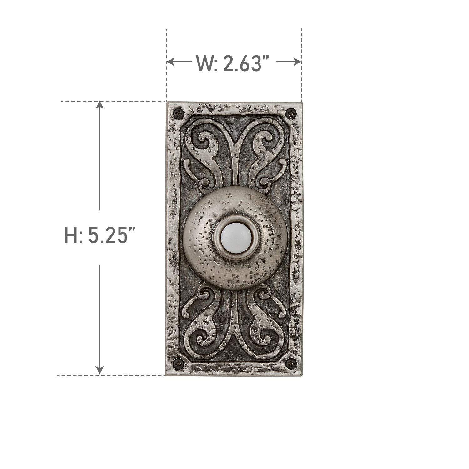 Fleur De Lis Living Pewter Push Button Doorbell
